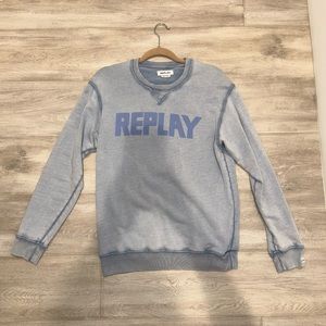 Blue crewneck sweatshirt
